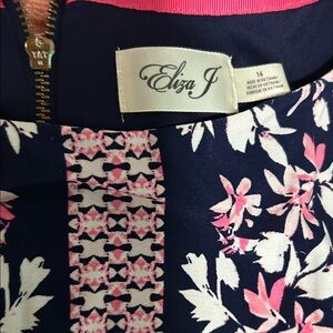 Eliza J Navy and Pink Floral Dress